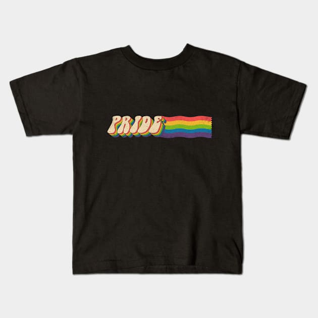 pride month rainbow vintage Kids T-Shirt by Giraroad